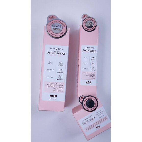 Dearboo Glass Skin Snail Toner Cream & Serum Set  Korean Beauty Skincare - Picture 5 of 14